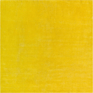 Yellow 10' x 10' Solid Gava Square Rug