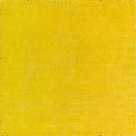 Yellow 9' 10 x 9' 10 Solid Gava Square Area Rug 100% High Quality All Natural Wool Minimalist Carpet for Modern Home Interior Design for Sale at Rug Engine