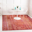 Red 8' x 8' Austin Square Area Rug 100% Polyester Durable Cotton Backing Living Dining Room Bedroom Office Vintage Decor Carpet for Sale at Rug Engine