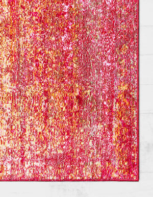Red 8' x 8' Austin Square Area Rug 100% Polyester Durable Cotton Backing Living Dining Room Bedroom Office Vintage Decor Carpet for Sale at Rug Engine