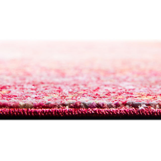 Red 6' 1 x 6' 1 Austin Round Area Rug 100% Polyester Durable Cotton Backing Living Dining Room Bedroom Office Vintage Decor Carpet for Sale at Rug Engine