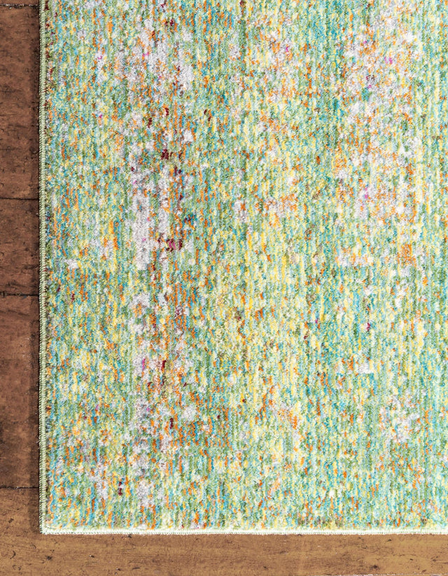 Green 8' x 8' Austin Square Area Rug 100% Polyester Durable Cotton Backing Living Dining Room Bedroom Office Vintage Decor Carpet for Sale at Rug Engine