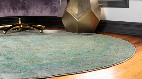 Green 6' 1 x 6' 1 Austin Round Area Rug 100% Polyester Durable Cotton Backing Living Dining Room Bedroom Office Vintage Decor Carpet for Sale at Rug Engine