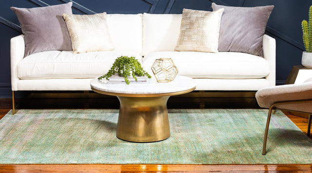 Green 7' 1 x 10' Austin Rectangle Area Rug 100% Polyester Durable Cotton Backing Living Dining Room Bedroom Office Vintage Decor Carpet for Sale at Rug Engine