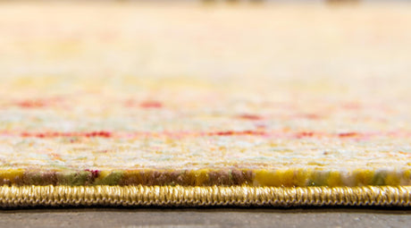 Yellow 6' 1 x 6' 1 Austin Round Area Rug 100% Polyester Durable Cotton Backing Living Dining Room Bedroom Office Vintage Decor Carpet for Sale at Rug Engine