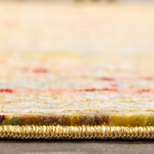 Yellow 5' 1 x 8' Austin Rectangle Area Rug 100% Polyester Durable Cotton Backing Living Dining Room Bedroom Office Vintage Decor Carpet for Sale at Rug Engine