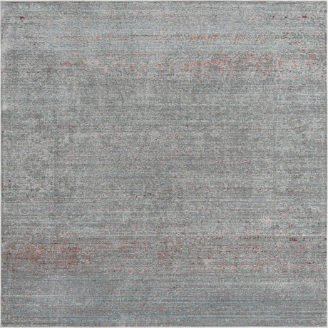 Gray 8' x 8' Austin Square Area Rug 100% Polyester Durable Cotton Backing Living Dining Room Bedroom Office Vintage Decor Carpet for Sale at Rug Engine