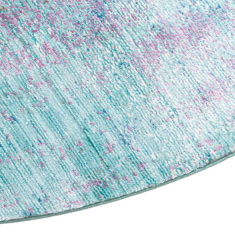 Light Blue 6' 1 x 6' 1 Austin Round Area Rug 100% Polyester Durable Cotton Backing Living Dining Room Bedroom Office Vintage Decor Carpet for Sale at Rug Engine