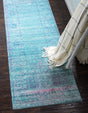 Light Blue 2' 7 x 9' 10 Austin Runner Area Rug 100% Polyester Durable Cotton Backing Living Dining Room Bedroom Office Vintage Decor Carpet for Sale at Rug Engine