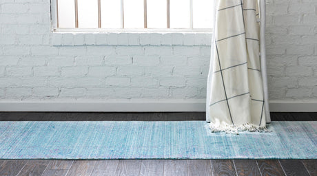 Light Blue 2' 7 x 9' 10 Austin Runner Area Rug 100% Polyester Durable Cotton Backing Living Dining Room Bedroom Office Vintage Decor Carpet for Sale at Rug Engine
