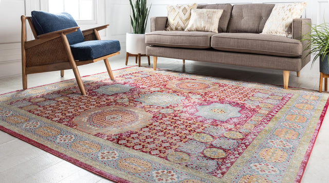 Beige 8' x 8' Austin Square Area Rug 100% Polyester Durable Cotton Backing Living Dining Room Bedroom Office Vintage Decor Carpet for Sale at Rug Engine