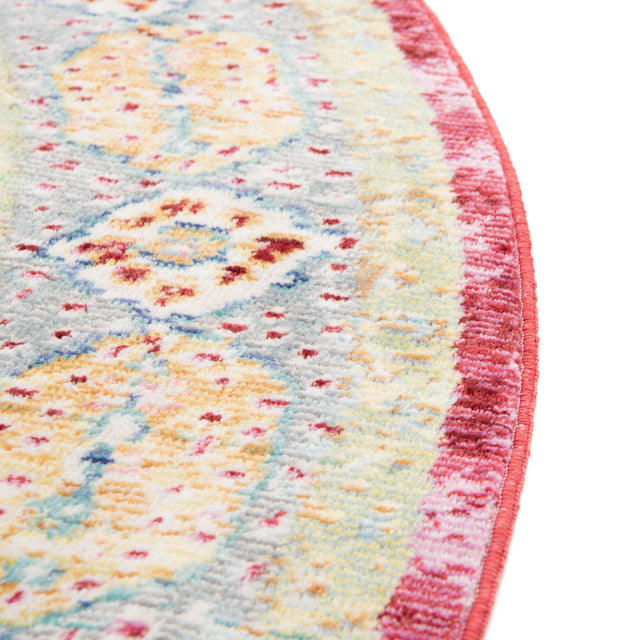 Beige 6' 1 x 6' 1 Austin Round Area Rug 100% Polyester Durable Cotton Backing Living Dining Room Bedroom Office Vintage Decor Carpet for Sale at Rug Engine