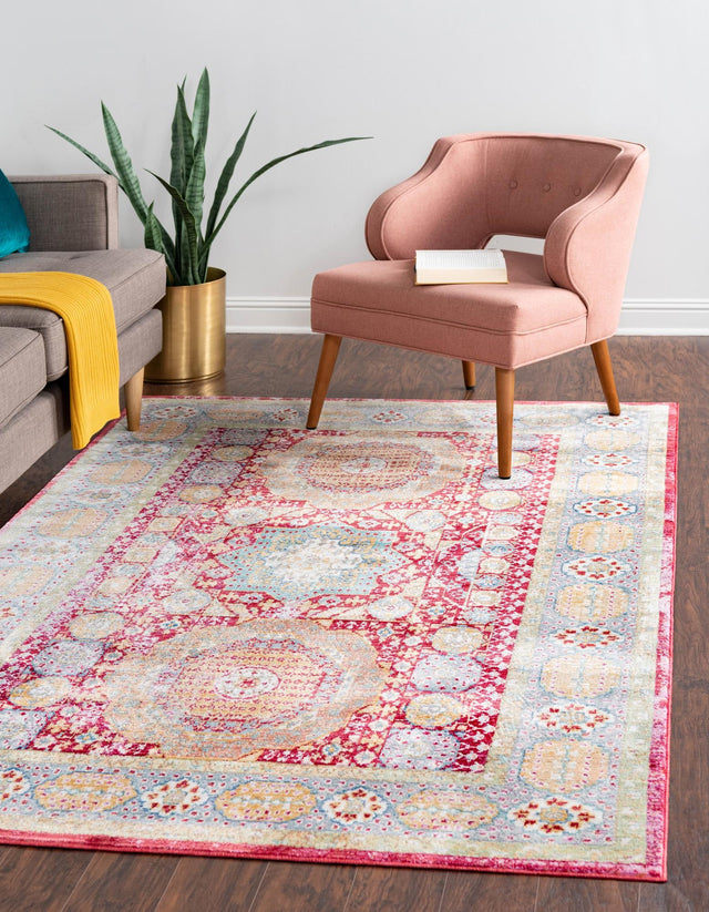 Beige 5' 1 x 8' Austin Rectangle Area Rug 100% Polyester Durable Cotton Backing Living Dining Room Bedroom Office Vintage Decor Carpet for Sale at Rug Engine