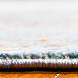 Light Blue 8' x 8' Austin Square Area Rug 100% Polyester Durable Cotton Backing Living Dining Room Bedroom Office Vintage Decor Carpet for Sale at Rug Engine