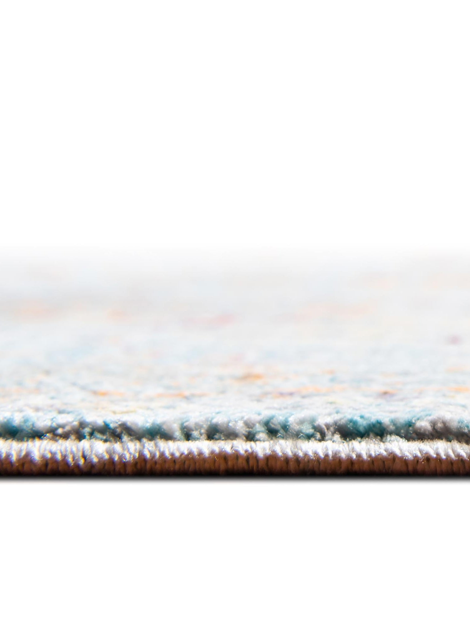 Light Blue 6' 1 x 6' 1 Austin Round Area Rug 100% Polyester Durable Cotton Backing Living Dining Room Bedroom Office Vintage Decor Carpet for Sale at Rug Engine