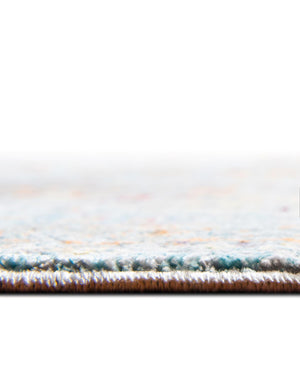 Light Blue 5' 3 x 5' 3 Austin Round Area Rug 100% Polyester Durable Cotton Backing Living Dining Room Bedroom Office Vintage Decor Carpet for Sale at Rug Engine