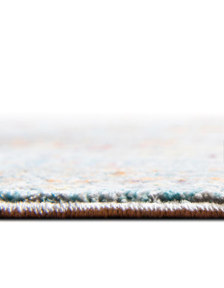 Light Blue 5' 3 x 5' 3 Austin Round Area Rug 100% Polyester Durable Cotton Backing Living Dining Room Bedroom Office Vintage Decor Carpet for Sale at Rug Engine