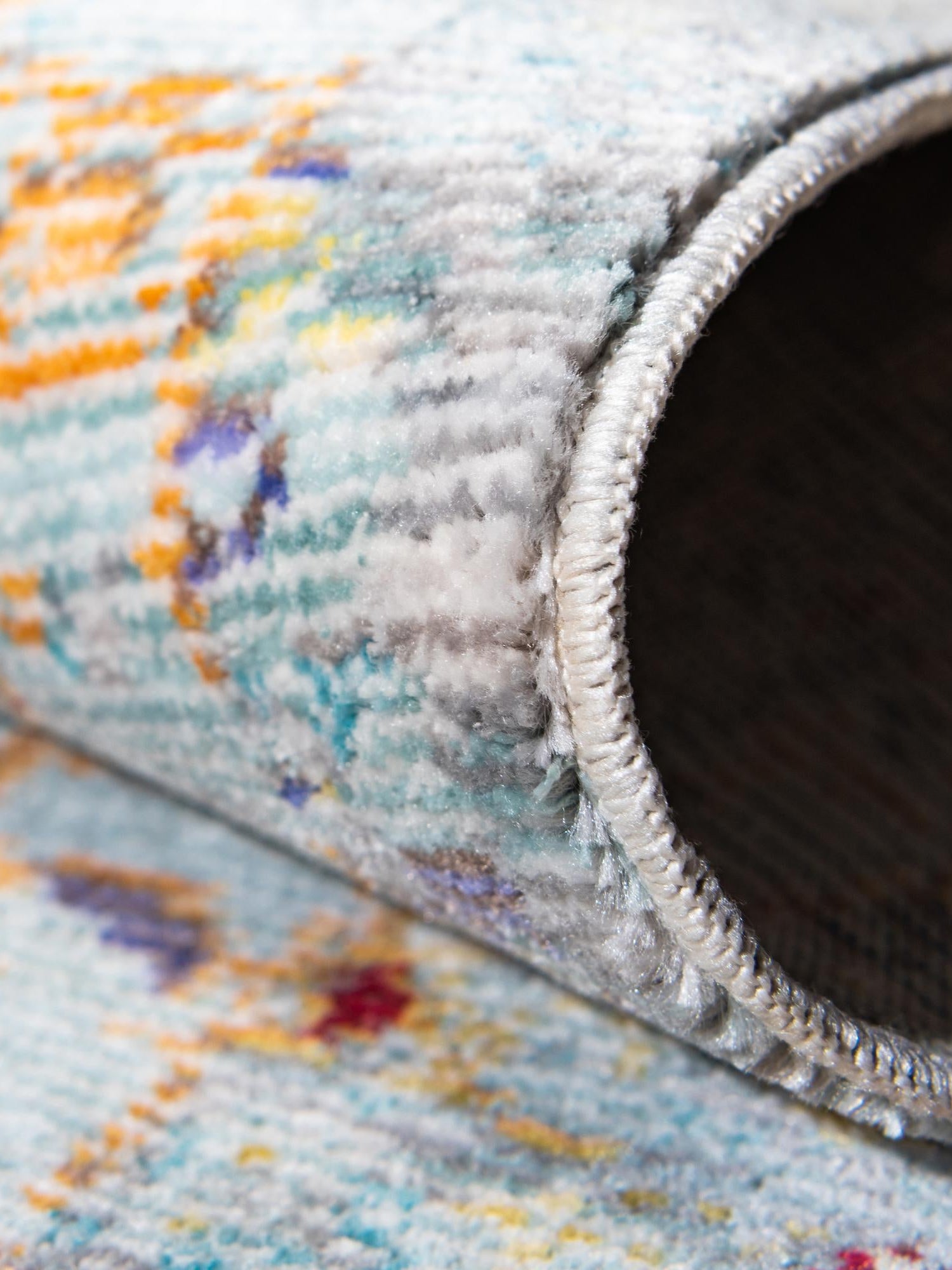 Light Blue 6' 1 x 6' 1 Austin Round Area Rug 100% Polyester Durable Cotton Backing Living Dining Room Bedroom Office Vintage Decor Carpet for Sale at Rug Engine