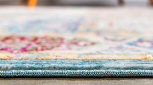 Blue 2' 7 x 9' 10 Austin Runner Area Rug 100% Polyester Durable Cotton Backing Living Dining Room Bedroom Office Vintage Decor Carpet for Sale at Rug Engine
