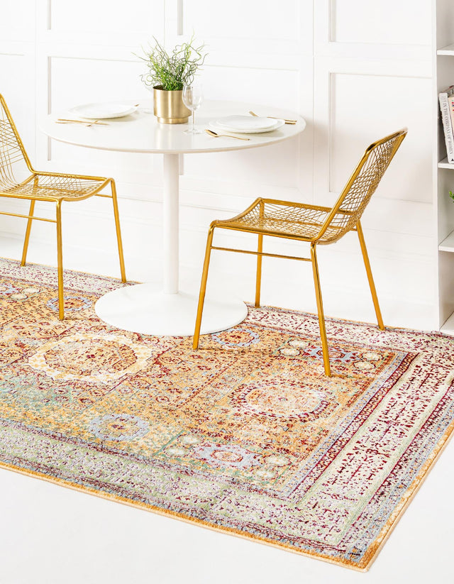 Gold 10' x 13' 1 Austin Rectangle Area Rug 100% Polyester Durable Cotton Backing Living Dining Room Bedroom Office Vintage Decor Carpet for Sale at Rug Engine