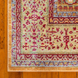 Gold 8' x 10' Austin Rectangle Area Rug 100% Polyester Durable Cotton Backing Living Dining Room Bedroom Office Vintage Decor Carpet for Sale at Rug Engine