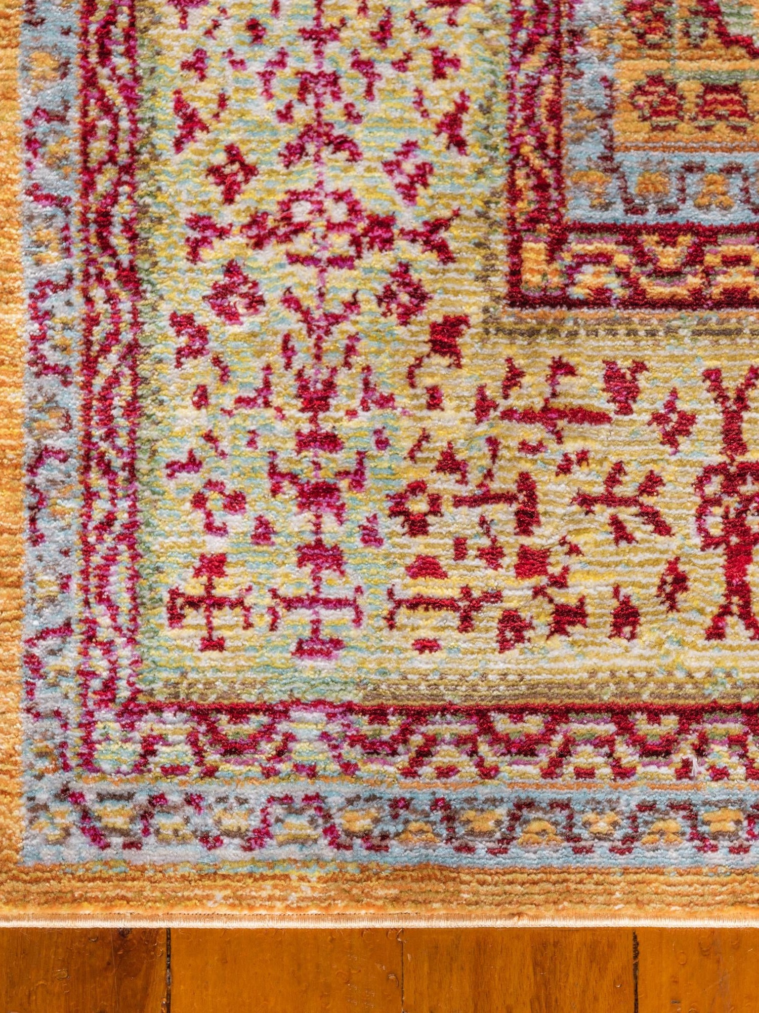 Gold 4' 1 x 6' 1 Austin Rectangle Area Rug 100% Polyester Durable Cotton Backing Living Dining Room Bedroom Office Vintage Decor Carpet for Sale at Rug Engine