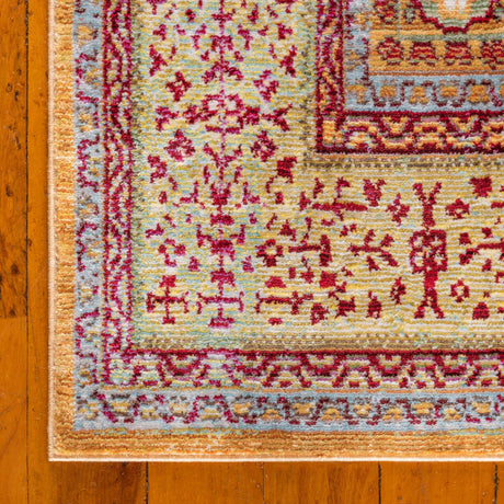 Gold 4' 1 x 6' 1 Austin Rectangle Area Rug 100% Polyester Durable Cotton Backing Living Dining Room Bedroom Office Vintage Decor Carpet for Sale at Rug Engine