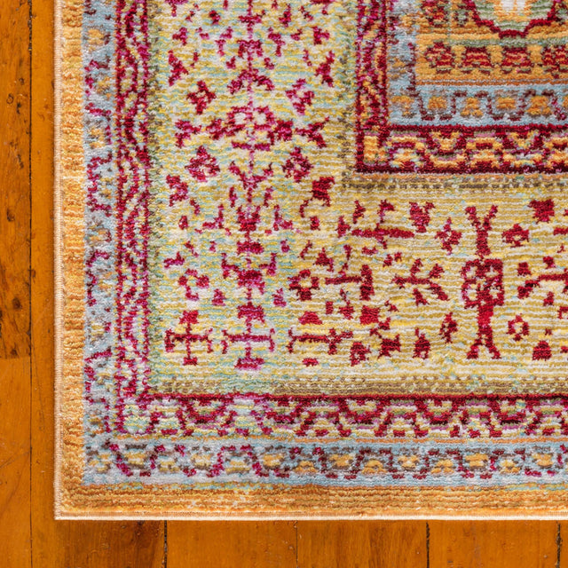 Gold 7' 10 x 11' Austin Rectangle Area Rug 100% Polyester Durable Cotton Backing Living Dining Room Bedroom Office Vintage Decor Carpet for Sale at Rug Engine