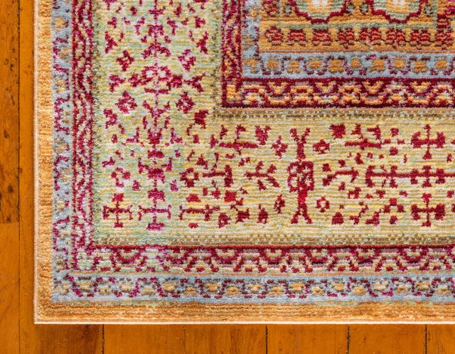 Gold 2' x 8' Austin Runner Area Rug 100% Polyester Durable Cotton Backing Living Dining Room Bedroom Office Vintage Decor Carpet for Sale at Rug Engine