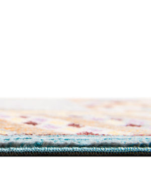 Multicolor 6' 1 x 6' 1 Austin Round Area Rug 100% Polyester Durable Cotton Backing Living Dining Room Bedroom Office Vintage Decor Carpet for Sale at Rug Engine