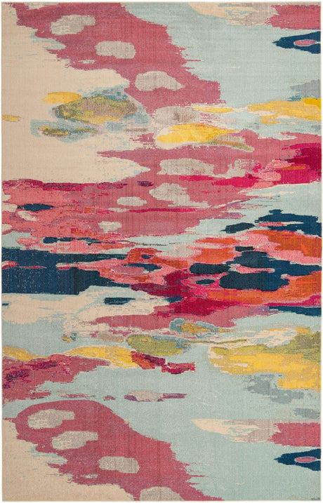 Pink 10' 6 x 16' 5 Estrella Rectangle Area Rug 100% Polypropylene Non-Shedding Stain Resistant Carpet Colorful Modern Abstract Design Easy Clean for Home Decor for Sale at Rug Engine