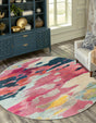 Pink 8' x 8' Estrella Round Rug