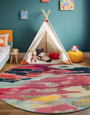 Pink 8' x 8' Estrella Round Rug