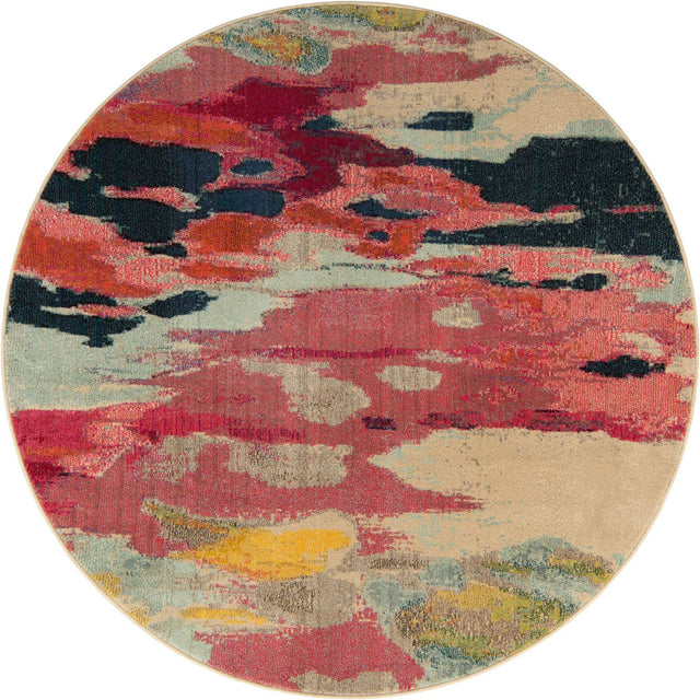 Pink 6' 1 x 6' 1 Estrella Round Rug