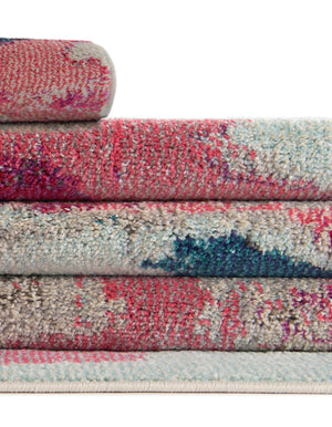 Pink 3' 3 x 5' 3 Estrella Rectangle Area Rug 100% Polypropylene Non-Shedding Stain Resistant Carpet Colorful Modern Abstract Design Easy Clean for Home Decor for Sale at Rug Engine