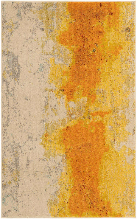 Yellow 3' 3 x 5' 3 Estrella Rectangle Area Rug 100% Polypropylene Non-Shedding Stain Resistant Carpet Colorful Modern Abstract Design Easy Clean for Home Decor for Sale at Rug Engine