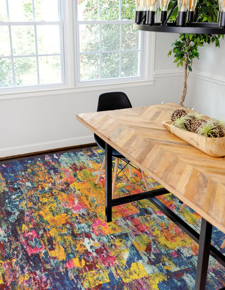 Multicolor 10' 6 x 16' 5 Estrella Rectangle Area Rug 100% Polypropylene Non-Shedding Stain Resistant Carpet Colorful Modern Abstract Design Easy Clean for Home Decor for Sale at Rug Engine