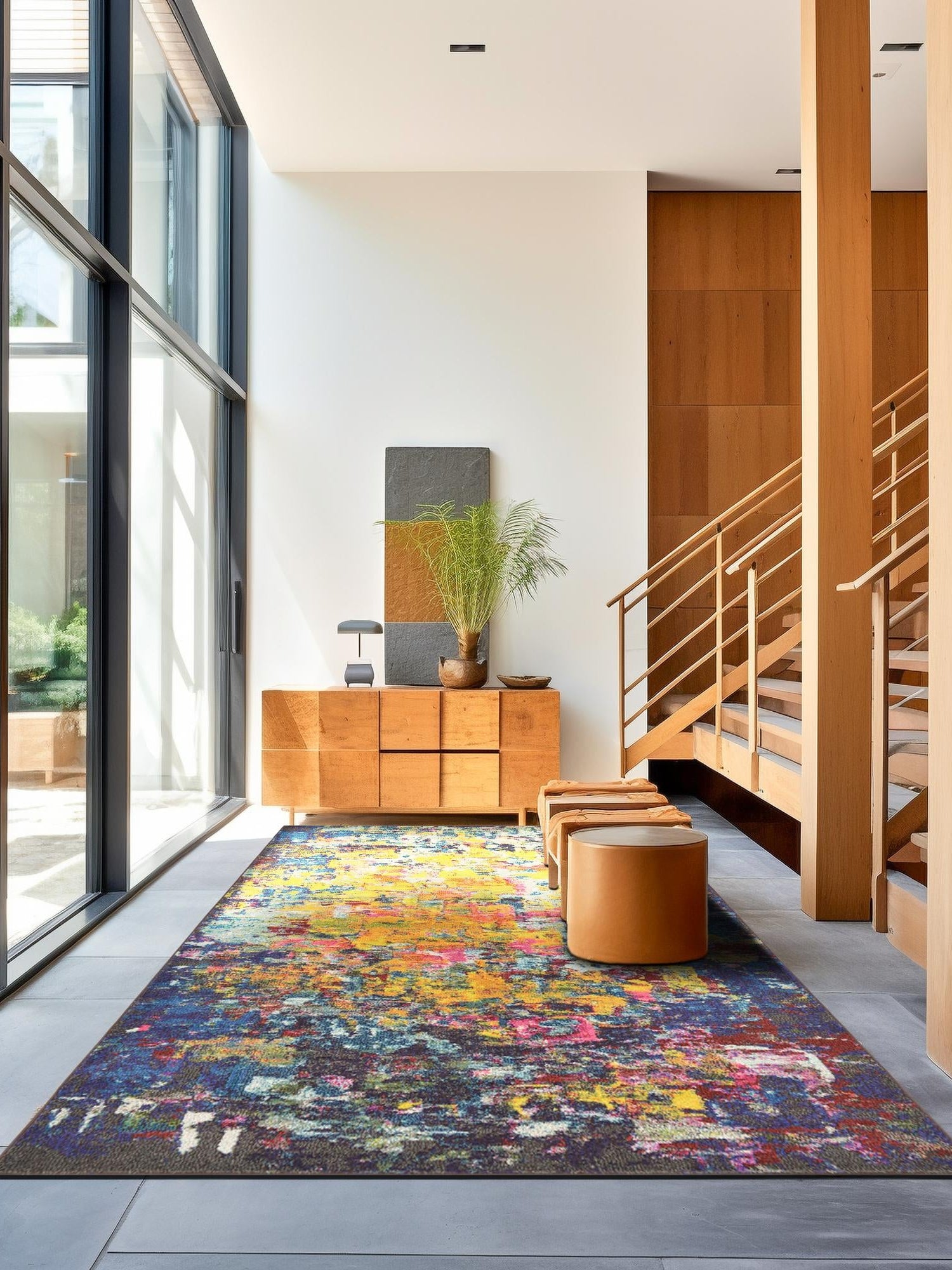 Multicolor 9' x 12' 2 Estrella Rectangle Area Rug 100% Polypropylene Non-Shedding Stain Resistant Carpet Colorful Modern Abstract Design Easy Clean for Home Decor for Sale at Rug Engine