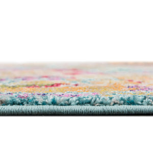 Light Blue 8' x 8' Sedona Round Area Rug