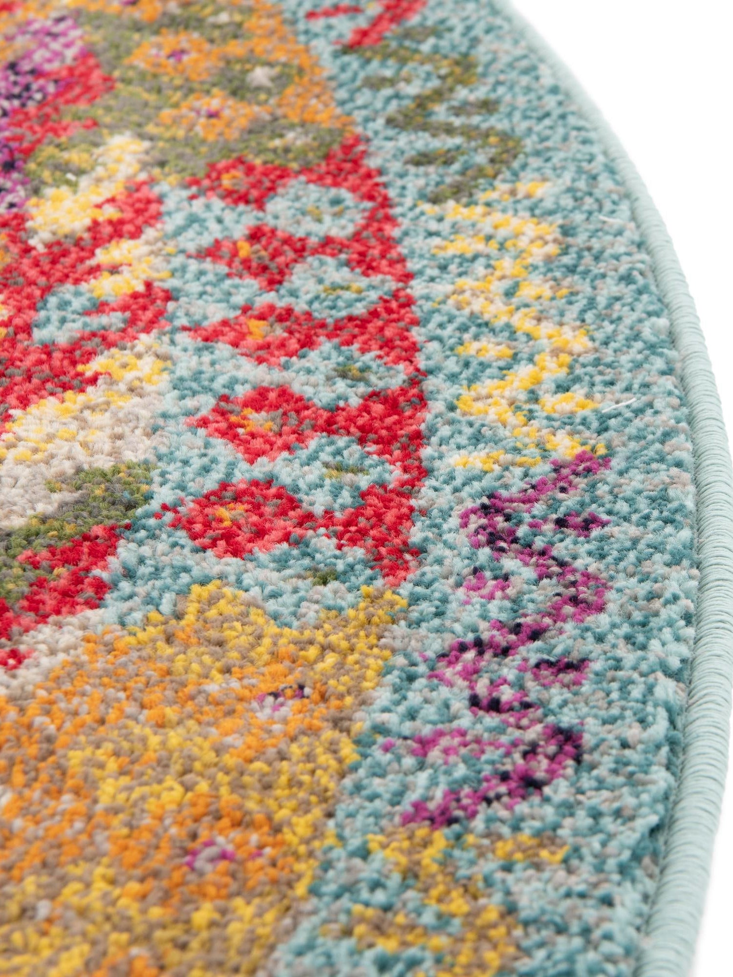 Light Blue 8' x 8' Sedona Round Area Rug