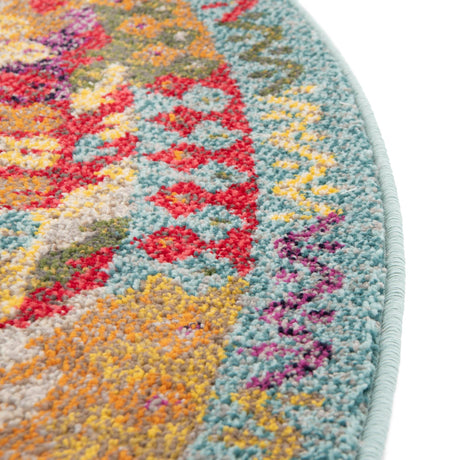 Light Blue 8' x 8' Sedona Round Area Rug Durable Long Lasting Carpet for Living Rooms, Kitchen, Bedrooms, Office Space, Dorms for Sale at Rug Engine