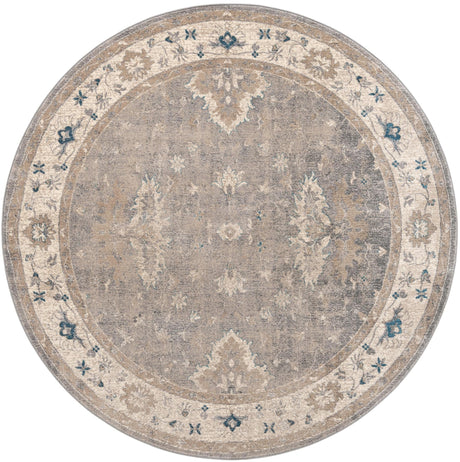 Gray 7' 3 x 7' 3 Salzburg Round Area Rug