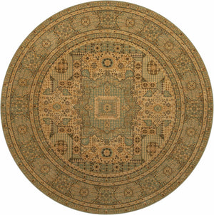 Light Green 8' x 8' Palace Round Area Rug