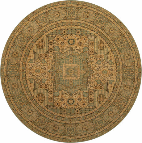 Light Green 8' x 8' Palace Round Area Rug