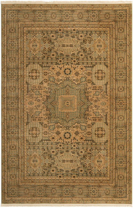 Light Green 6' 1 x 9' Palace Rectangle Area Rug