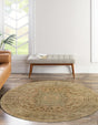 Light Green 8' x 8' Palace Round Area Rug Traditional Motif Design 100% Polypropylene Majestic Carpet for Elegant Interior Decorating for Sale at Rug Engine