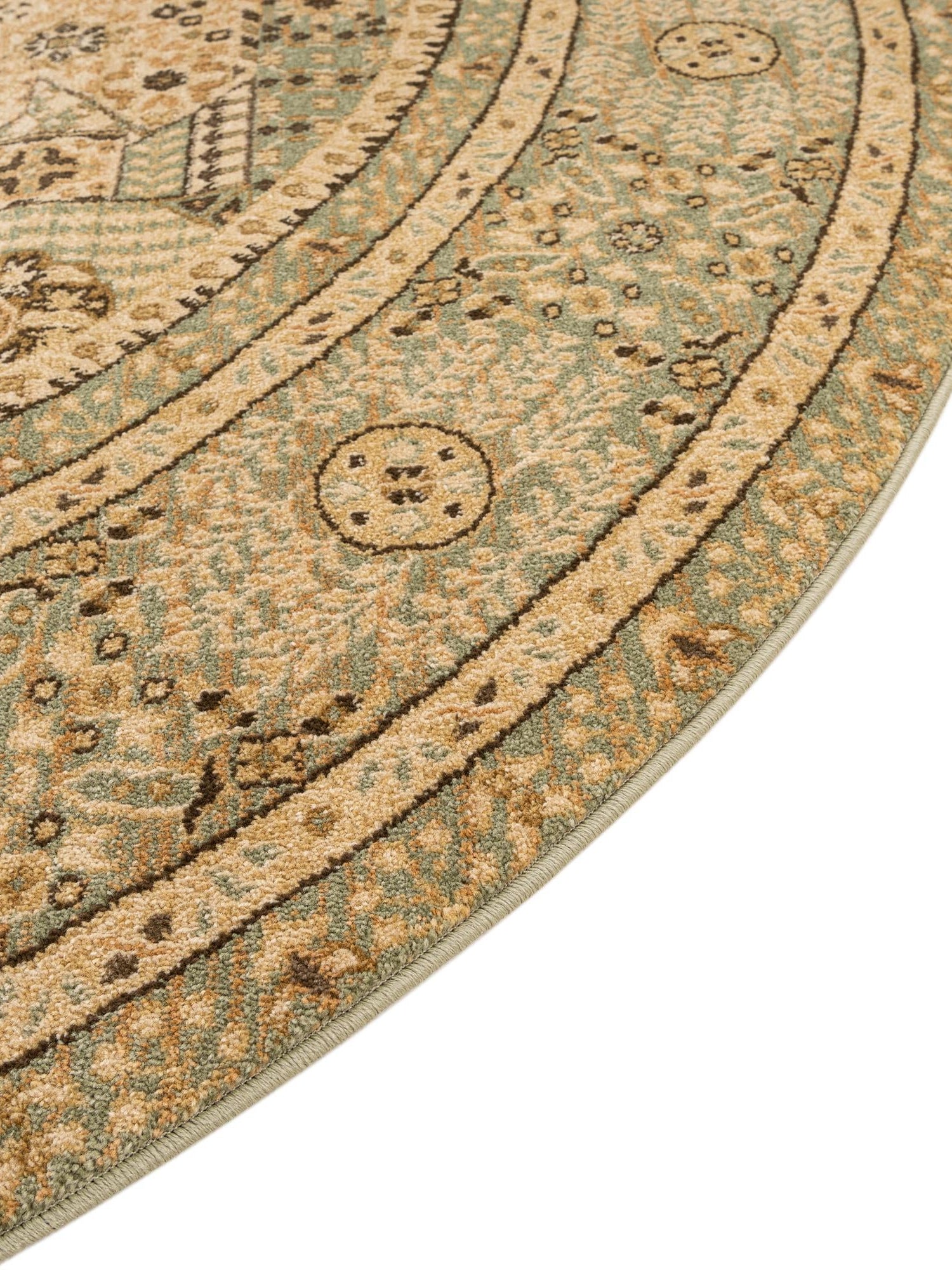 Light Green 6' 1 x 6' 1 Palace Round Area Rug