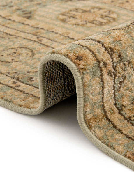 Light Green 3' 1 x 3' 1 Palace Round Area Rug Traditional Motif Design 100% Polypropylene Majestic Carpet for Elegant Interior Decorating for Sale at Rug Engine
