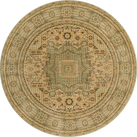 Light Green 6' 1 x 6' 1 Palace Round Area Rug