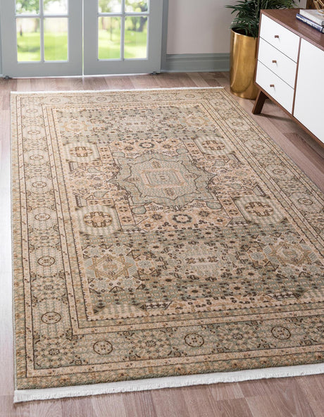 Light Green 10' x 11' 4 Palace Rectangle Area Rug